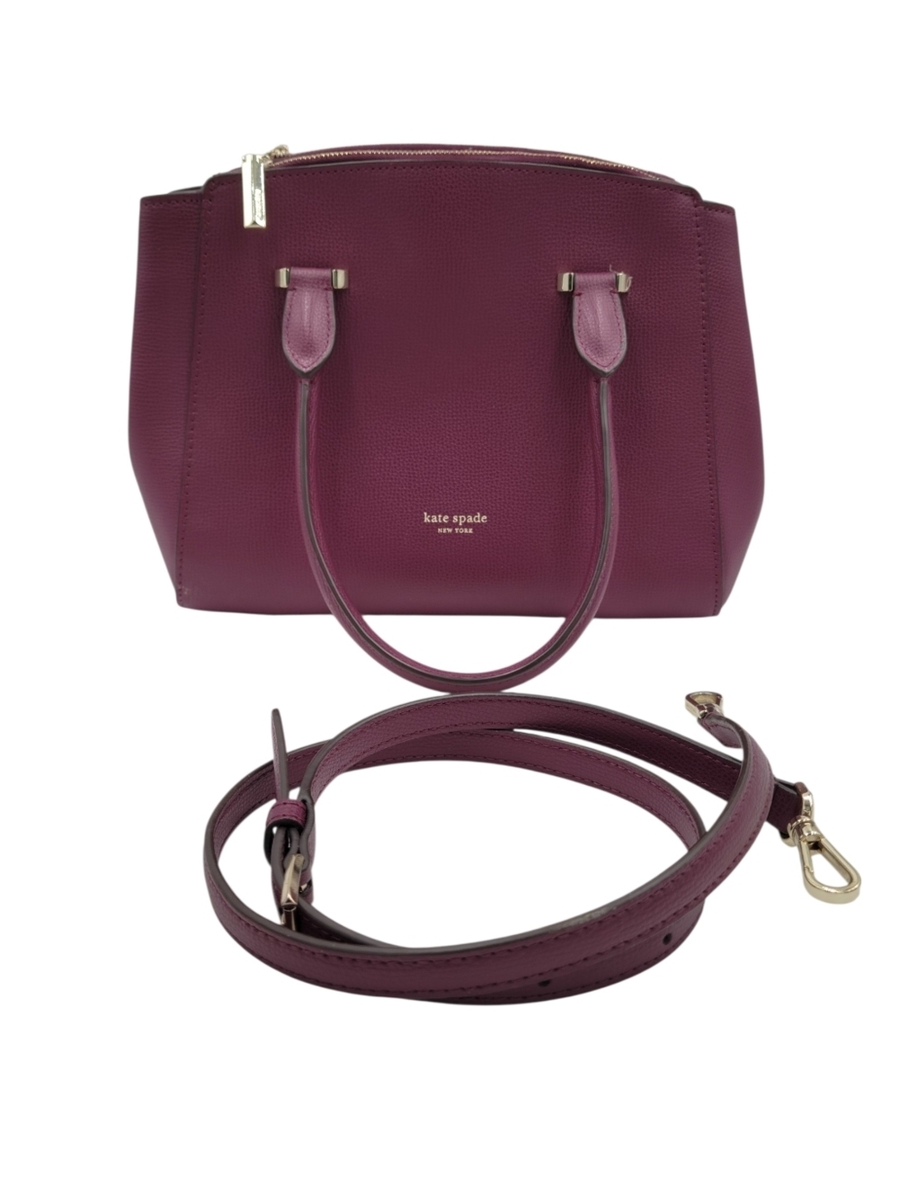 Kate Spade Sydney Small Sachel Handbag Crossbody Adjustable Strap Purple Sangria